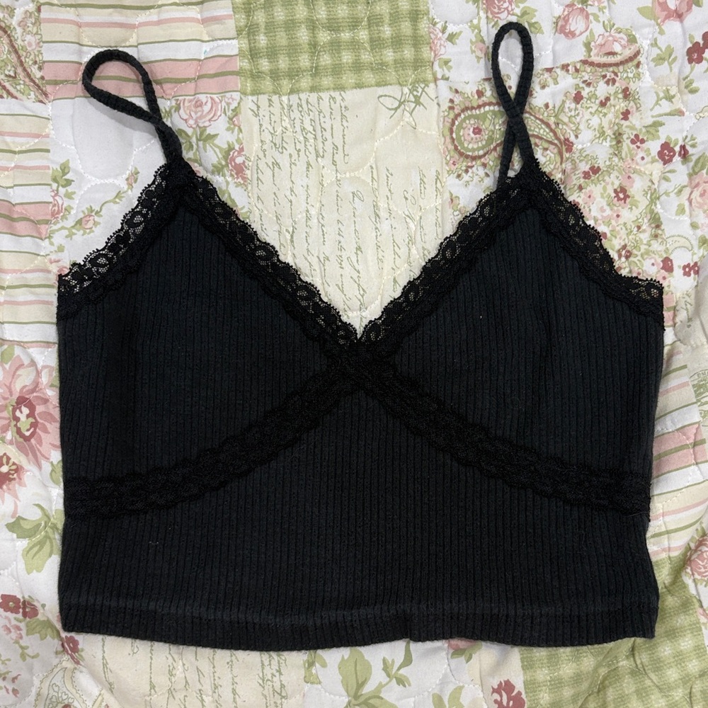 Aeropostale Black Lace Detail Top